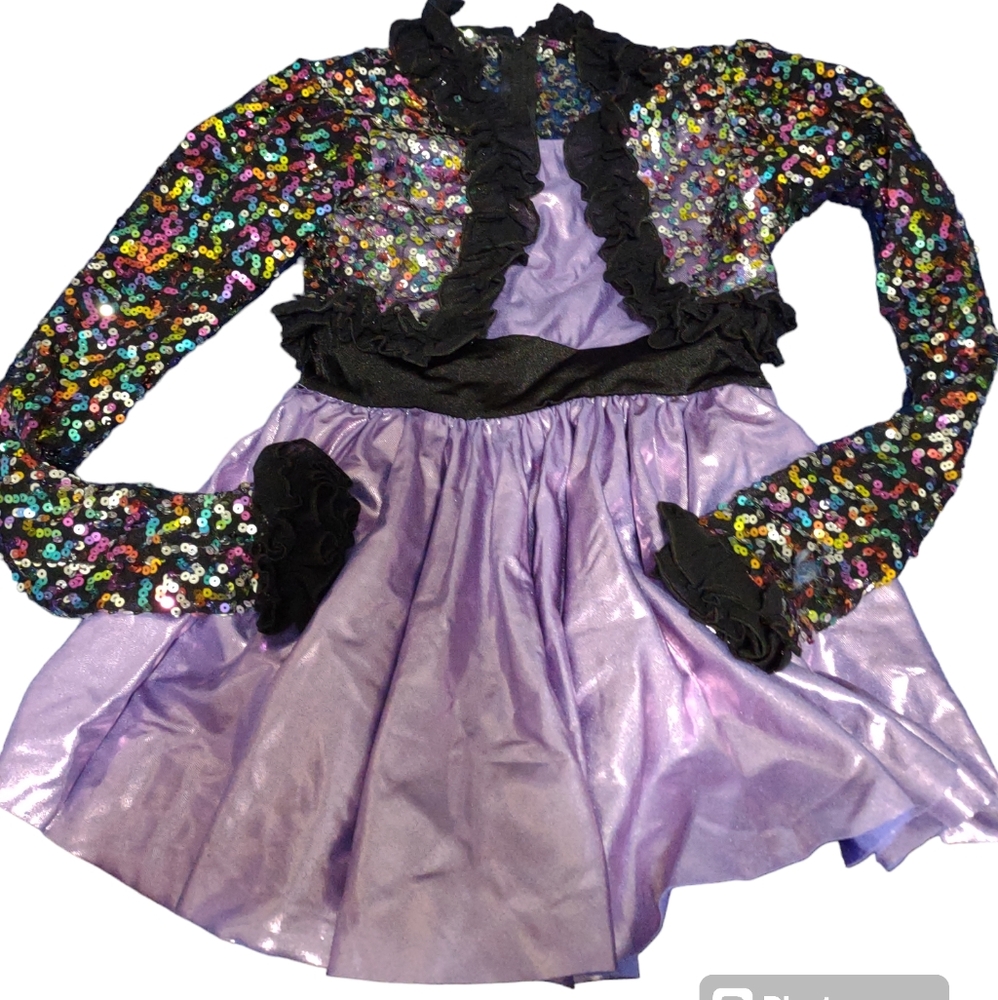 Alexandra collection Sequined Girl's Dance costume Size 12 Halloween Tap Jazz